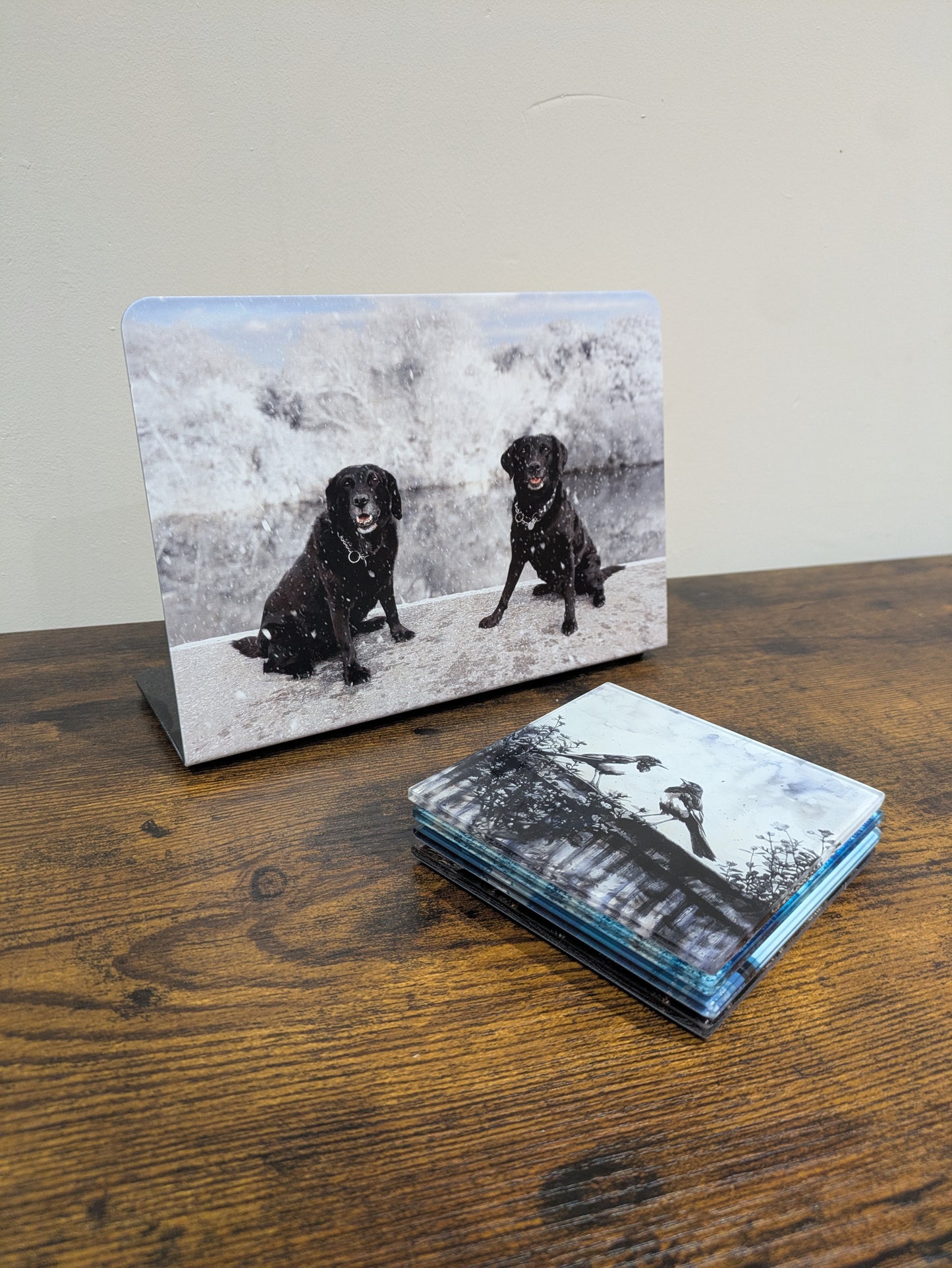 Picture Stand and 4 Piece Coaster Set